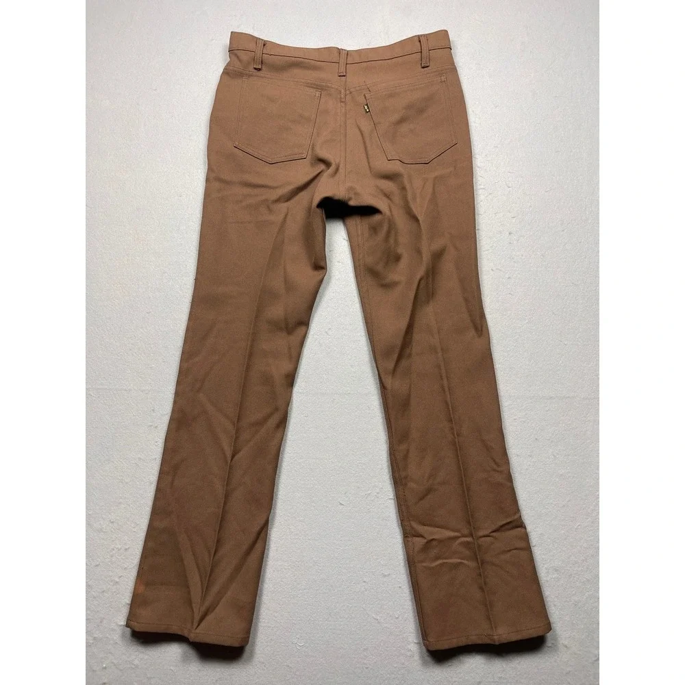 Vintage Levis Panatela Action Slacks Brown 36x34 Mens 70s Polyester USA Made